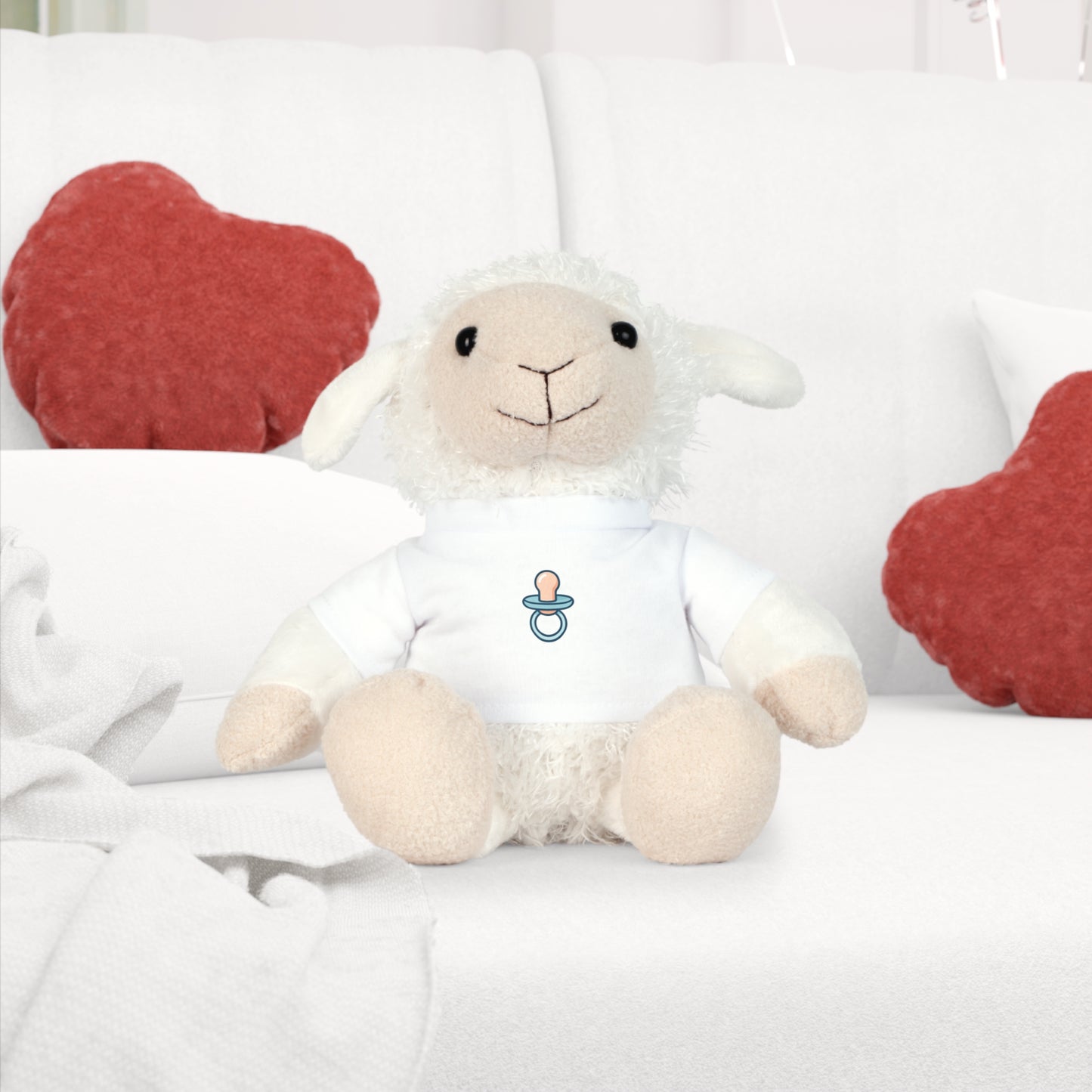 Cute Plush Bear in T-Shirt with Pacifier Design - Perfect Regression Companion
