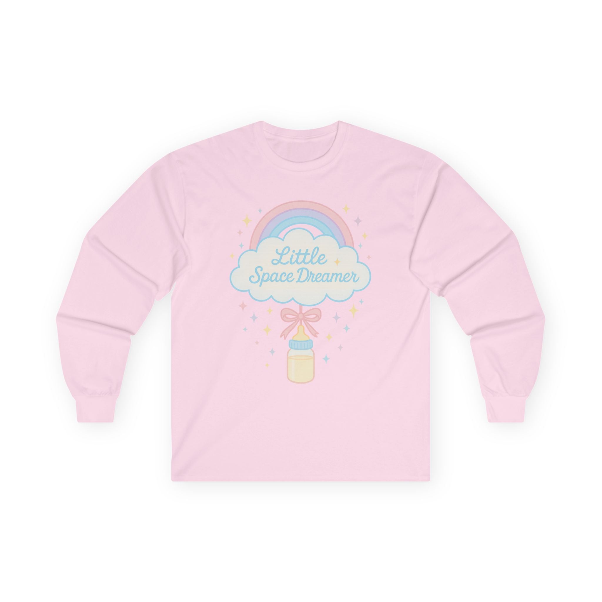Unisex Ultra Cotton Long Sleeve Tee - Little Space Dreamer with Rainbow Design