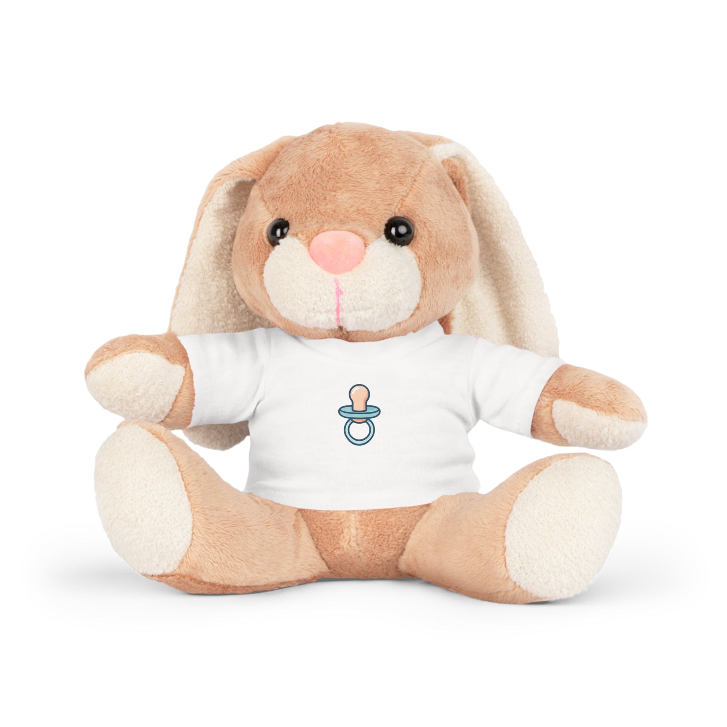 Cute Plush Bear in T-Shirt with Pacifier Design - Perfect Regression Companion