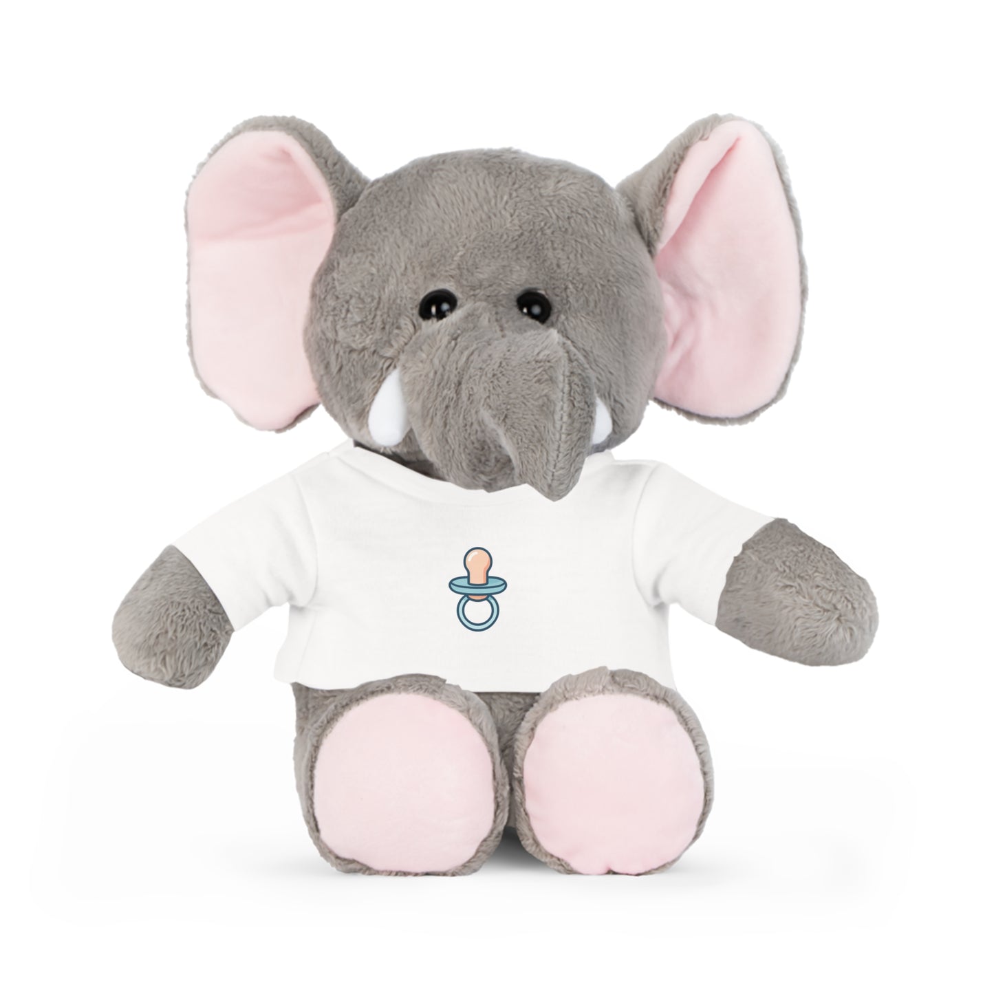 Cute Plush Bear in T-Shirt with Pacifier Design - Perfect Regression Companion