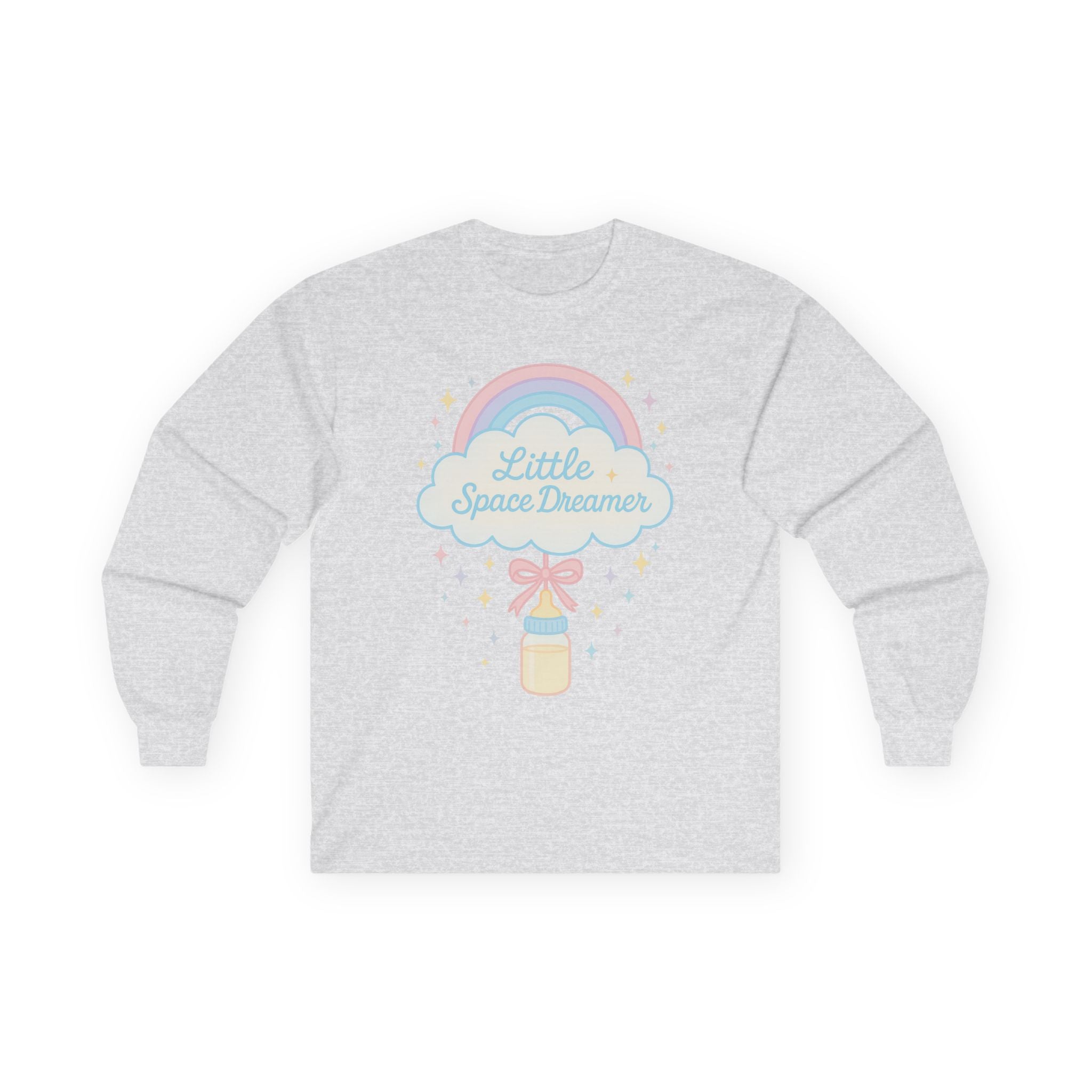 Unisex Ultra Cotton Long Sleeve Tee - Little Space Dreamer with Rainbow Design