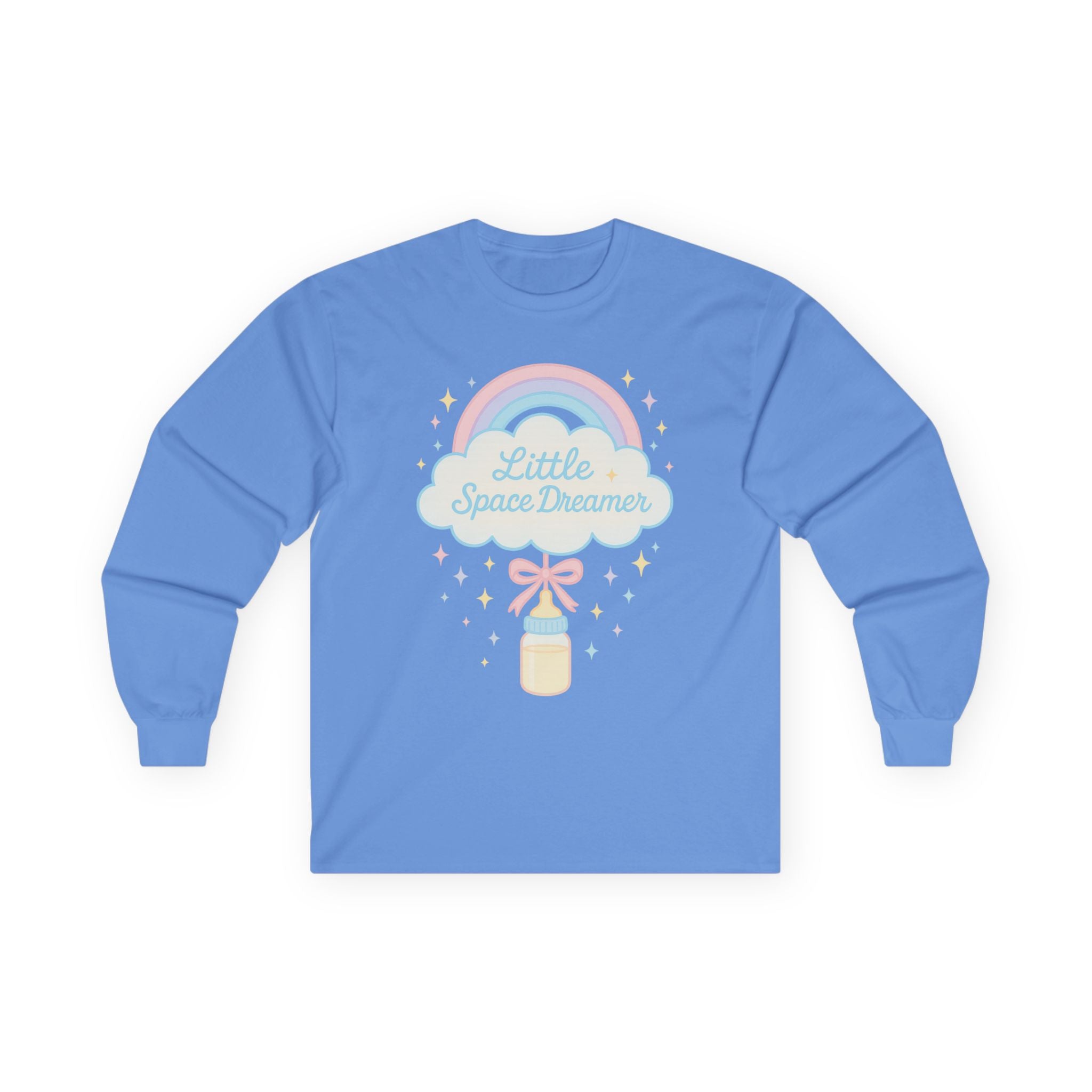 Unisex Ultra Cotton Long Sleeve Tee - Little Space Dreamer with Rainbow Design