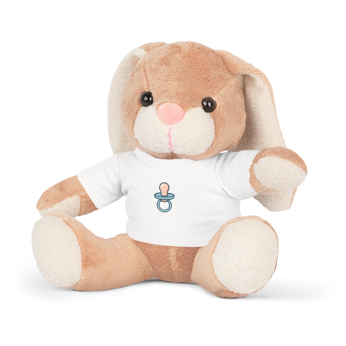 Cute Plush Bear in T-Shirt with Pacifier Design - Perfect Regression Companion