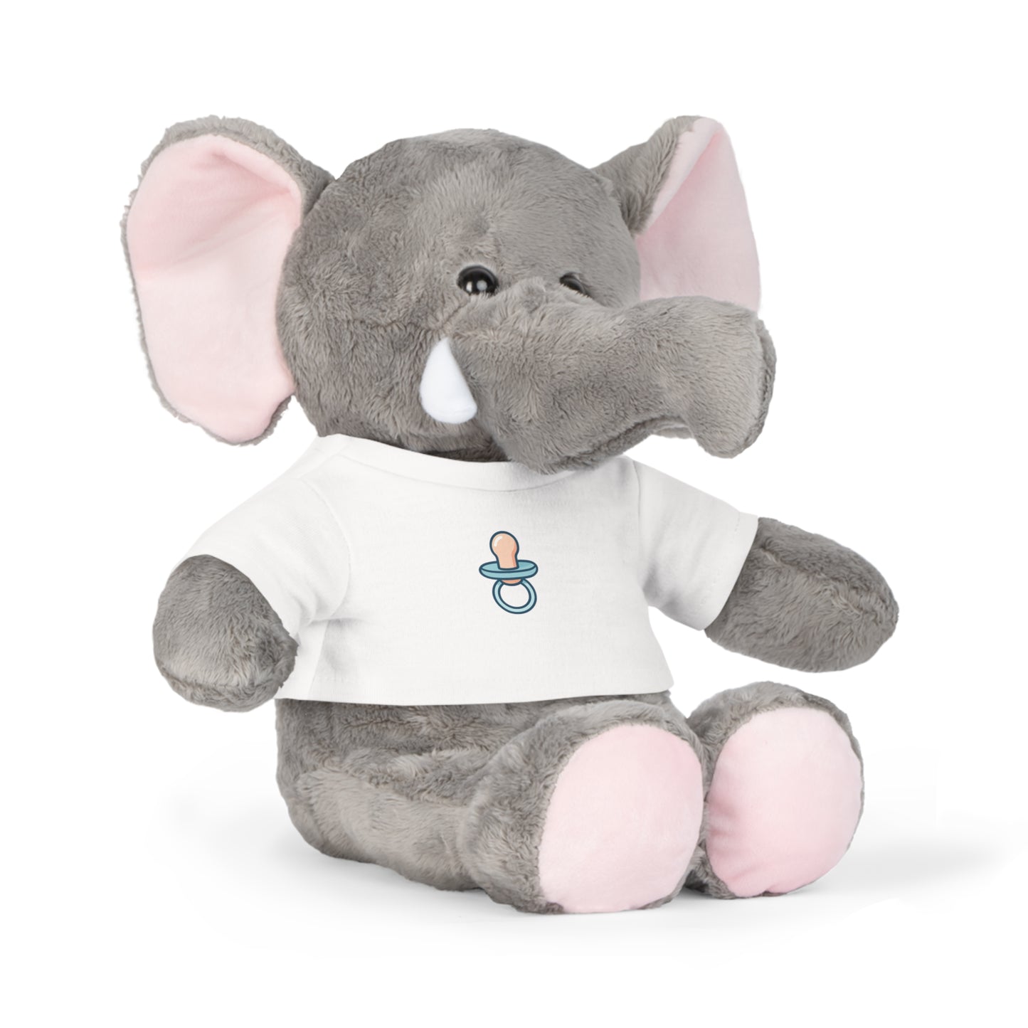 Cute Plush Bear in T-Shirt with Pacifier Design - Perfect Regression Companion