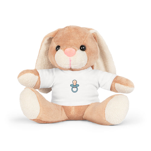 Cute Plush Bear in T-Shirt with Pacifier Design - Perfect Regression Companion