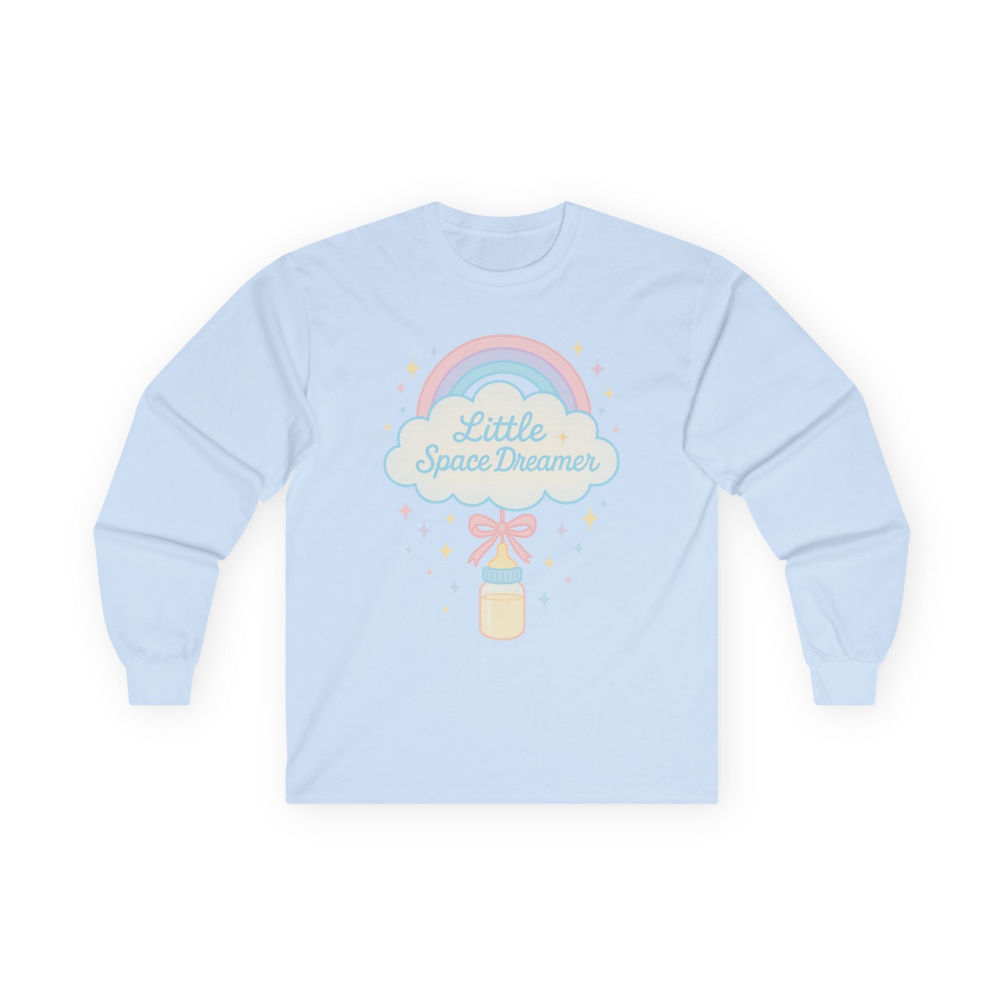 Unisex Ultra Cotton Long Sleeve Tee - Little Space Dreamer with Rainbow Design
