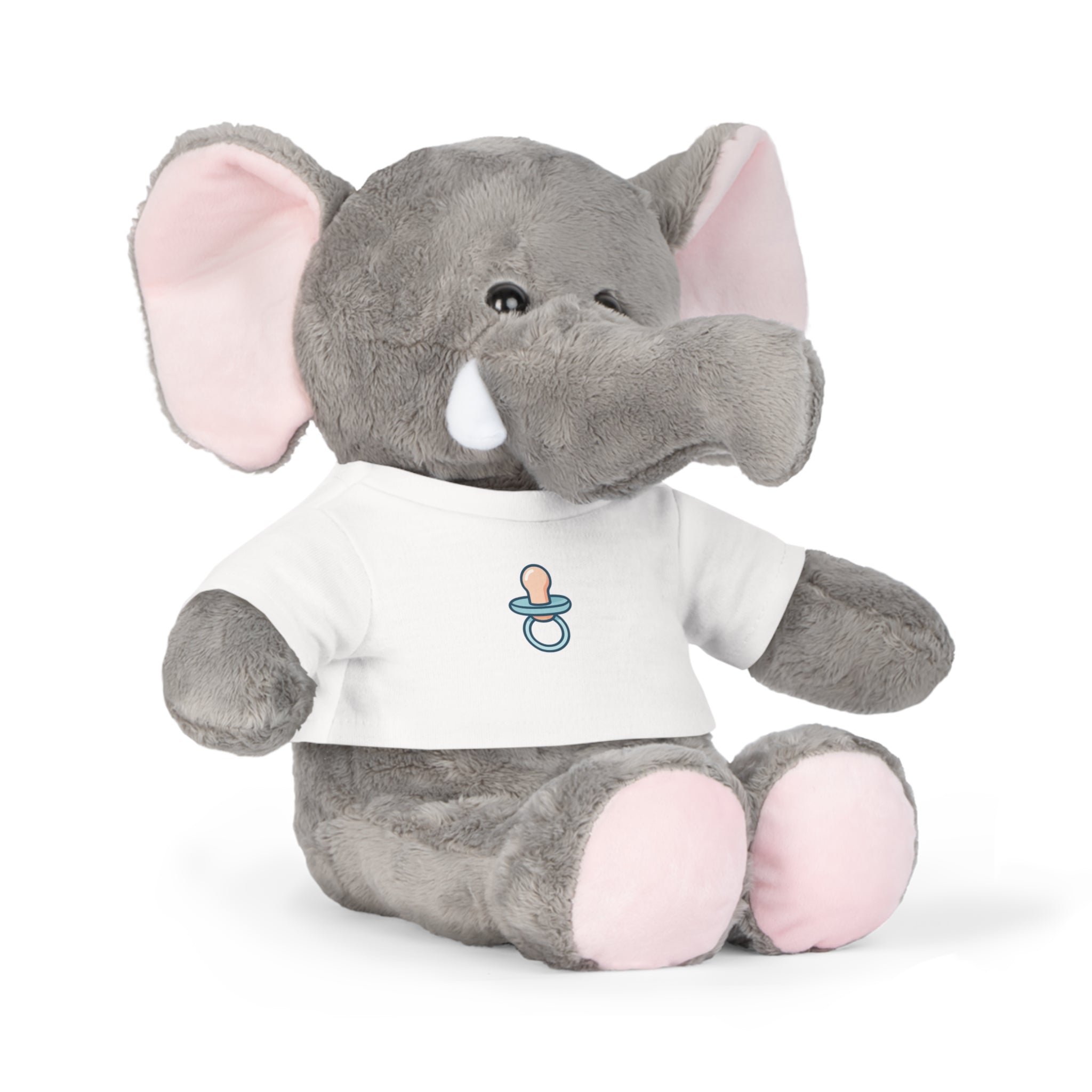Cute Plush Bear in T-Shirt with Pacifier Design - Perfect Regression Companion